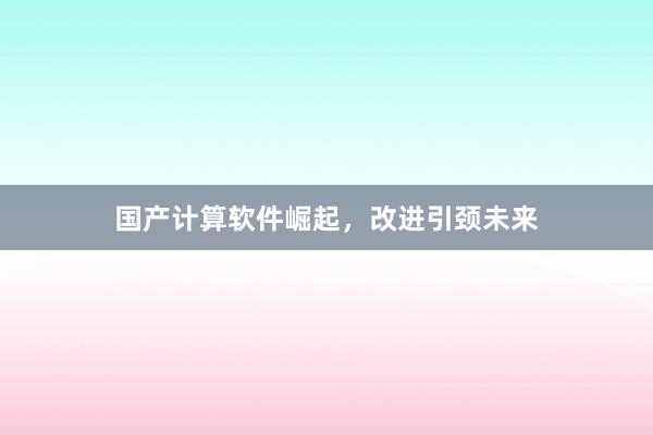 国产计算软件崛起，改进引颈未来